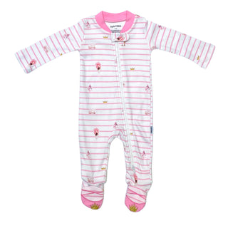 Organic Cotton Baby Zippered Footie Ballet Print