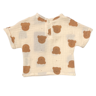 Teddy Organic Cotton Muslin Short & T-Shirt Set