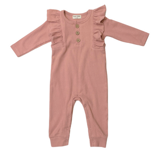 Organic Ruffle Long Sleeve Romper For Babies