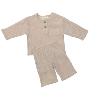 Organic Cotton Muslin Long Sleeve Top and Bottom Set